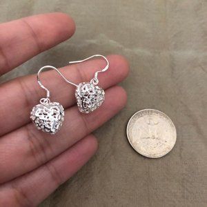 925 sterling silver heart earrings NWOT